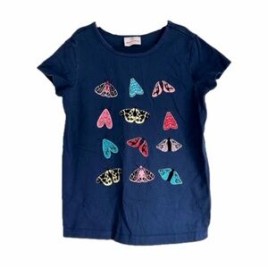 Hanna Andersson Blue Butterfly Graphic Cotton T-Shirt Toddler Girl Size 3T